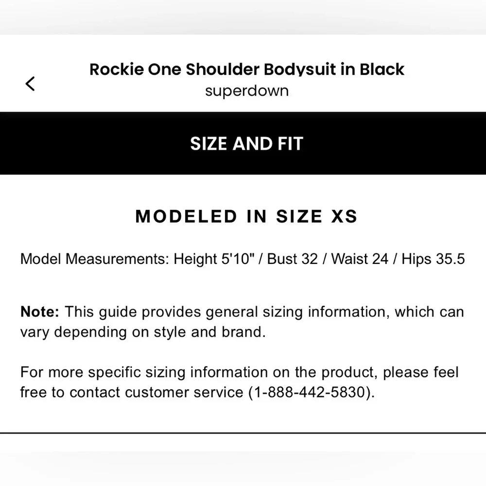 XS Women’s Superdown Rockie One Shoulder Bodysuit Black Asymmetrical Top - NWT - Picture 9 of 13